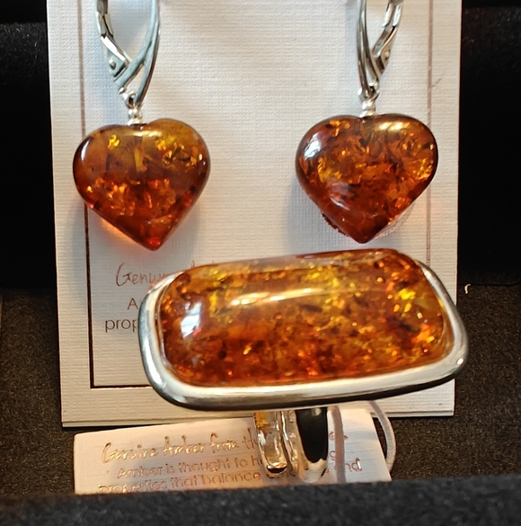 925 Amber Ring - Picture 12 of 14